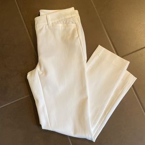 White House Black Market slim white ankle pant, size 0P